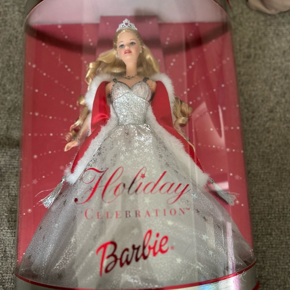 Mattel Holiday Decor Silver and Red Display